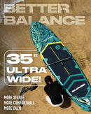 11'6×35" Super Wide Inflatable Paddle Board, Ultra Stable Stand up Paddleboards for 450Lb/3 People/Family/Big Size W/Shoulder Strap, 100L Backpack, All-Round Sup Board, US Fin