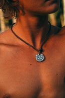 Gold Bracket & Sterling Silver Necklace Pendant Authentic Leather Cord, Premium Pearl, Adjustable Materials, Handmade Silver & Gold Jewelry, Designed Necklace for Men & Women Necklace, Jewelry Gifts