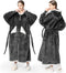 Wearable Blanket Hoodie as Gifts for Women, Long Sherpa Fleece Hooded Blankets with Oversize Hood and Pocket, Warm and Cozy Sweatshirt with Belt, Winter Gift