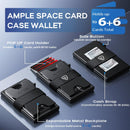Mens Card Cases, Slim Card Holder Wallet for Men and Women, Minimalist RFID Blocking Wallet with Pop-Up Function, Thin Design, Metal Card Cases Holds 6+6 Cards, Gifts for Men, Men'S Accessories