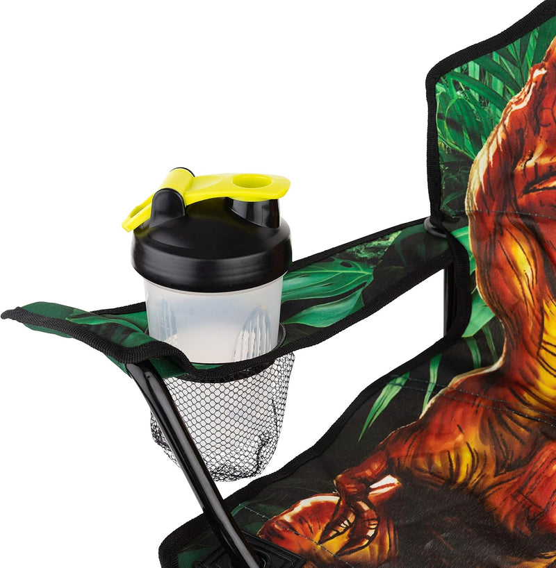 Outdoor Dinosaur Kids Camping Chair – Foldable Children’S Chair for Camping, Tailgates, Beach, – Carrying Bag Included Mesh Cup Holder & Sturdy Construction. Ages 5 to 10 (Patent Pending)