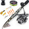 Fishing Rod Reel Combo with Telescopic Fishing Pole Spinning Reel Carrier Bag for Travel Saltwater Freshwater Fishing