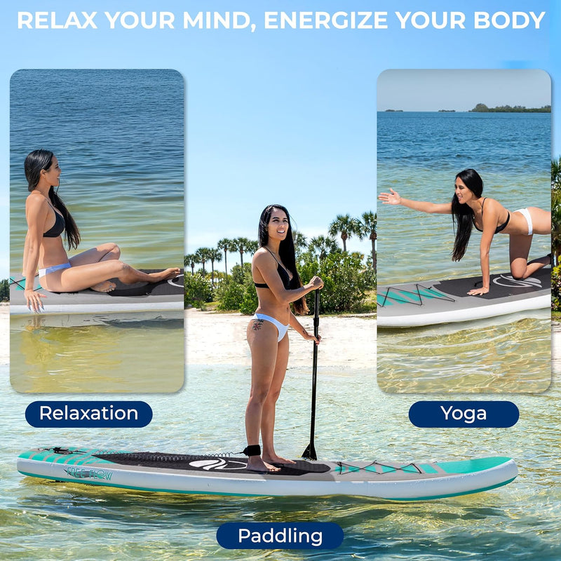 Inflatable Stand up Paddle Board with Premium SUP Accessories – Wide Stable Design with Non-Slip EVA Deck Pad for Adults and Youth of All Skill Levels