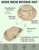 Sun Hats for Men Women Bucket Hat UPF 50+ Boonie Hat Foldable UV Protection Hiking Beach Fishing Summer Safari