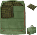 0 Degree and 40 Degree Flannel Two Person Sleeping Bag with Pillows for Adults, Couples & Family, Doublewide Double Sleeping Bag 2 Person for All Seasons Camping Hiking Backpacking