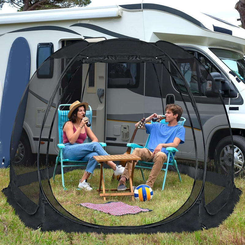 Screen House Gazebo, 6-10-15 Person Pop up Igloo Screened Canopy Tent with Mosquito Netting Sides, Instant UV Resistant Sun Shelter for Garden, Patio, Backyard