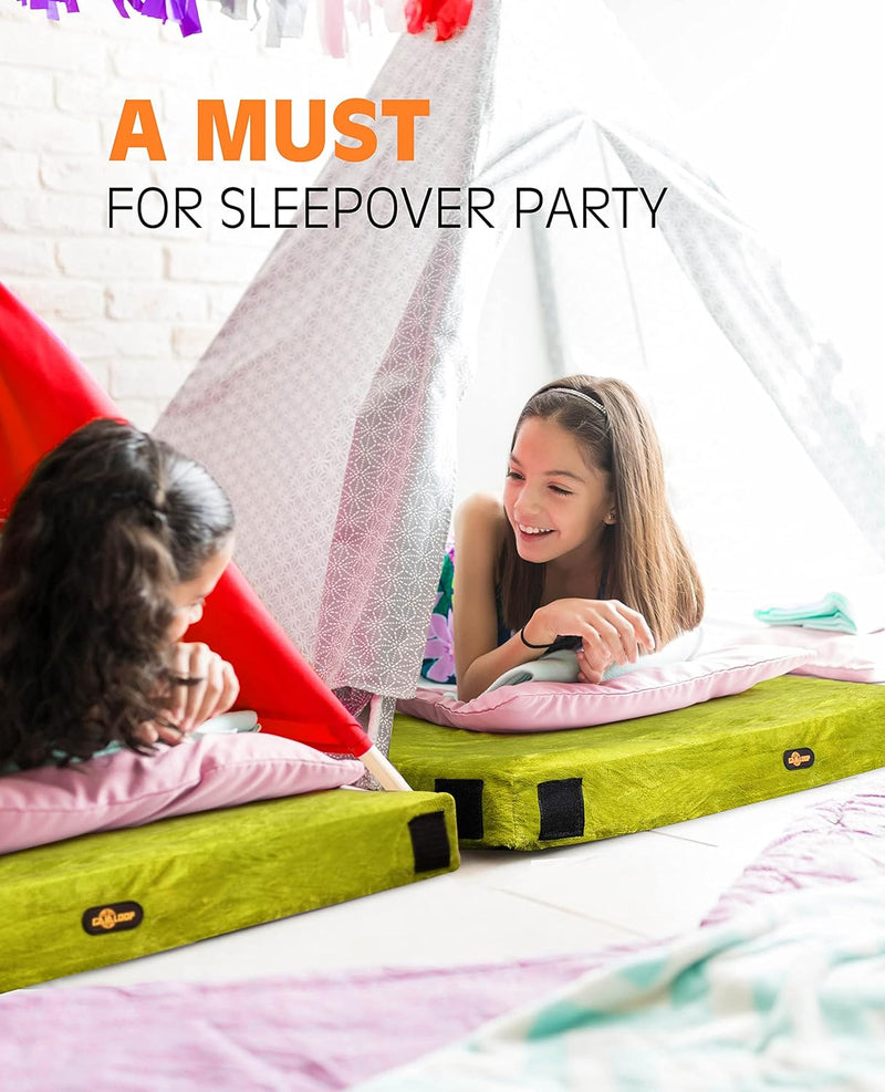 4 Inch  Extra Thick Memory Foam Camping Mattress, Roll up Floor Sleeping Mat Camp Cot Mattress Pad Travel Camping Couch Bed for Guest Adults Side Sleepers