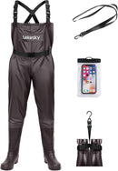 Unisex Fishing Waders 2-Ply Nylon/Pvc Chest Waders for Men, Waterproof Fishing Hunting Waders