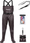 Unisex Fishing Waders 2-Ply Nylon/Pvc Chest Waders for Men, Waterproof Fishing Hunting Waders