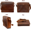 Chelsea Handmade Genuine Leather Crossbody Laptop Messenger Shoulder Bag 14 Inch Satchel for Men and Women Crazy Horse Distressed Vintage Brown