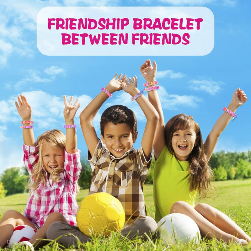 Art Craft Making Kit,Diy Bracelets Jewelry Activity Making Set with Charm Stickers Girls Kids Friendship Birthday Present Party Favor Kits for Ages 6, 7, 8, 9, 10, 11, 12