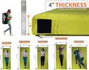4 Inch  Extra Thick Memory Foam Camping Mattress, Roll up Floor Sleeping Mat Camp Cot Mattress Pad Travel Camping Couch Bed for Guest Adults Side Sleepers