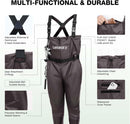 Unisex Fishing Waders 2-Ply Nylon/Pvc Chest Waders for Men, Waterproof Fishing Hunting Waders