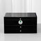 Jewelry Box with Fingerprint Lock, Black Wood Piano Lacquer Jewellery Organizer Storage Box with Drawer, 3-Layer Full Lockable, for Women or Men'S Gift