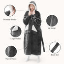 Wearable Blanket Hoodie as Gifts for Women, Long Sherpa Fleece Hooded Blankets with Oversize Hood and Pocket, Warm and Cozy Sweatshirt with Belt, Winter Gift