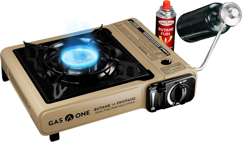 GS-3400P Propane or Butane Stove Dual Fuel Stove Portable Camping Stove - Patented - with Carrying Case Great for Emergency Preparedness Kit