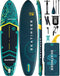 11'6×35" Super Wide Inflatable Paddle Board, Ultra Stable Stand up Paddleboards for 450Lb/3 People/Family/Big Size W/Shoulder Strap, 100L Backpack, All-Round Sup Board, US Fin