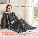 Wearable Blanket Hoodie as Gifts for Women, Long Sherpa Fleece Hooded Blankets with Oversize Hood and Pocket, Warm and Cozy Sweatshirt with Belt, Winter Gift