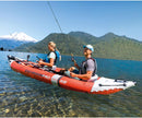 68309EP Excursion Pro K2 Inflatable Kayak Set: Includes Deluxe 86In Kayak Paddles and High-Output Pump – Supertough PVC – Adjustable Bucket Seat – 2-Person – 400Lb Weight Capacity