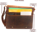 Chelsea Handmade Genuine Leather Crossbody Laptop Messenger Shoulder Bag 14 Inch Satchel for Men and Women Crazy Horse Distressed Vintage Brown