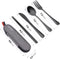 Travel Utensils with Case,  Portable Silverware Set for Work, Stainless Steel Reusable Travel Cutlery Set, Fork and Spoon Set for Camping, Picnic, Gadgets, Lunch Box for Men, Black