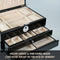 Jewelry Box with Fingerprint Lock, Black Wood Piano Lacquer Jewellery Organizer Storage Box with Drawer, 3-Layer Full Lockable, for Women or Men'S Gift