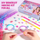 Art Craft Making Kit,Diy Bracelets Jewelry Activity Making Set with Charm Stickers Girls Kids Friendship Birthday Present Party Favor Kits for Ages 6, 7, 8, 9, 10, 11, 12