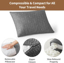Small Shredded Memory Foam Pillow, Camping Pillow Travel Pillow - Compressible Medium Firm, Breathable Cover, Ideal Backpacking Hiking, Airplane and Car