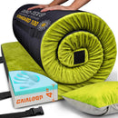 4 Inch  Extra Thick Memory Foam Camping Mattress, Roll up Floor Sleeping Mat Camp Cot Mattress Pad Travel Camping Couch Bed for Guest Adults Side Sleepers