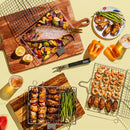 Grill Basket Set, Barbecue BBQ Grilling, Stainless Steel Folding Portable Outdoor Camping Rack for Fish, Shrimp, Vegetables, Cooking Accessories, Gifts for Dad, Husband, Friends