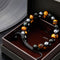 Triple Protection Bracelet, Genuine Tigers Eye Black Obsidian and Hematite 8Mm Beads Bracelet for Men Women, Crystal Jewelry Stone Bracelets Christmas Gifts for Men Bring Luck Prosperity