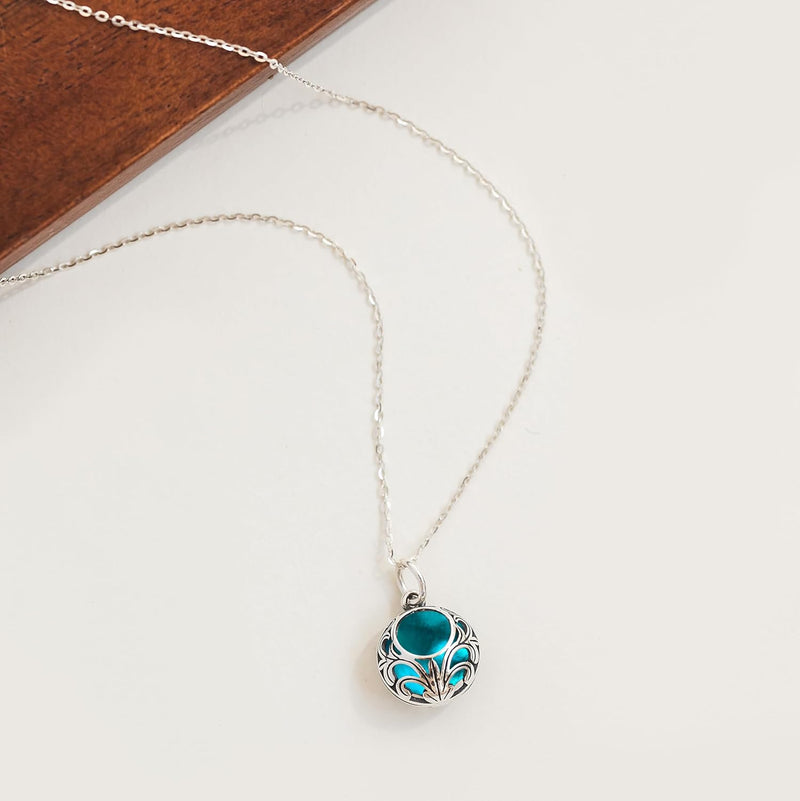 Handmade Vintage Lace Necklace, Recycled Vintage Bottle Glass, Sterling Silver, Eco Friendly, Made in USA, Birthday Gifts, Mothers Day, Women, Anniversary (Mason Jar (Aqua))