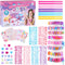 Art Craft Making Kit,Diy Bracelets Jewelry Activity Making Set with Charm Stickers Girls Kids Friendship Birthday Present Party Favor Kits for Ages 6, 7, 8, 9, 10, 11, 12