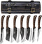 Butcher Knife Set, Hand Forged Butcher Chef Knife Set with Roll Bag, Sharp Meat Cleaver Knife & Bone Chopper Knives & Fillet Knives for Home & Camping & BBQ Gift for Men