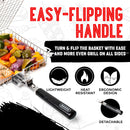 Grill Basket Set, Barbecue BBQ Grilling, Stainless Steel Folding Portable Outdoor Camping Rack for Fish, Shrimp, Vegetables, Cooking Accessories, Gifts for Dad, Husband, Friends