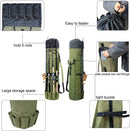 Durable Canvas Fishing Rod & Reel Organizer Bag Travel Carry Case Bag- Holds 5 Poles & Tackle