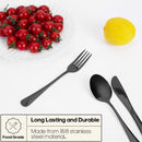 Travel Utensils with Case,  Portable Silverware Set for Work, Stainless Steel Reusable Travel Cutlery Set, Fork and Spoon Set for Camping, Picnic, Gadgets, Lunch Box for Men, Black